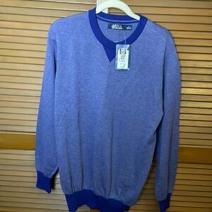 NEW Boca Classics Blue Knit Crew Neck Sweater Mens Medium